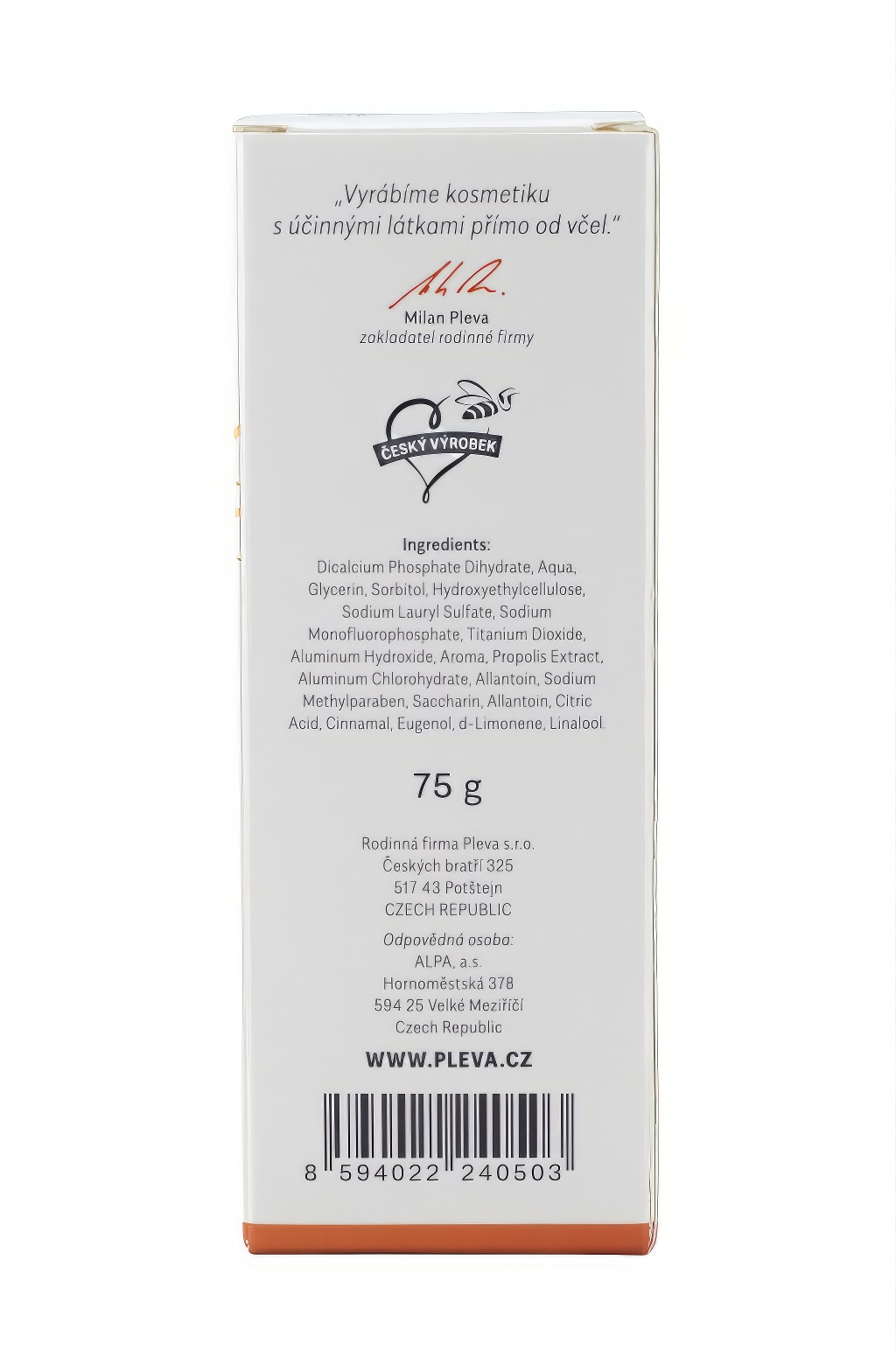 Pleva zubná pasta s propolisom - 75 g