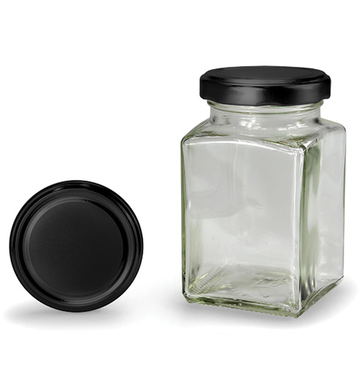Štvorhranný pohár s čiernym viečkom 260 ml (TO 58)