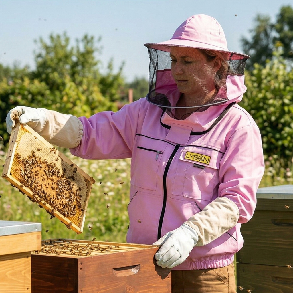 Včelárska bunda s klobúkom - fialová - Lysón, veľ.: S-XXL