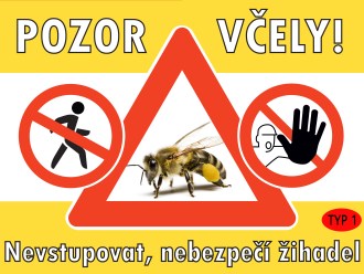POZOR VČELY - ceduľa - typ 1