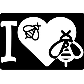Samolepka I love bees - biela