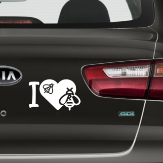 Samolepka I love bees - biela