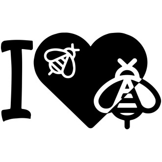 Samolepka I love bees - čierna