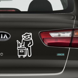 Samolepka včelár s úlom - biela