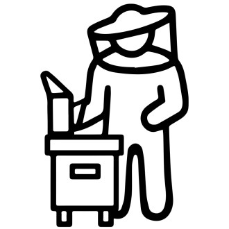 Samolepka včelár s úlom - čierna