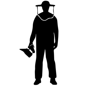 Samolepka včelár s fajkou - čierna