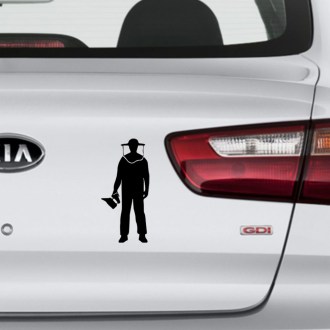 Samolepka včelár s fajkou - čierna