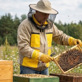 Bunda včelárska béžová, veľ.: S-XXXL - CZ