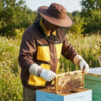 Bunda včelárska hnedá, veľ.: S-XXXL - CZ