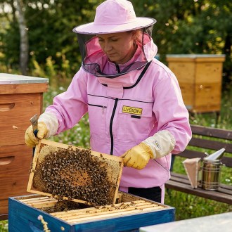 Včelárska bunda s klobúkom - fialová - Lysón, veľ.: S-XXL
