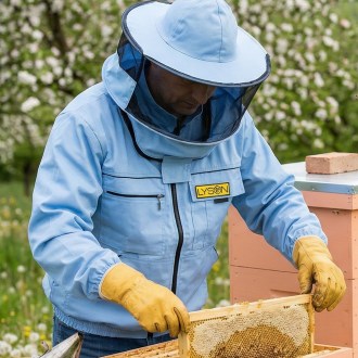 Včelárska bunda s klobúkom - modrá - Lysón, veľ.: S-XXL