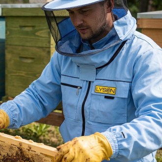 Včelárska bunda s klobúkom - modrá - Lysón, veľ.: S-XXL