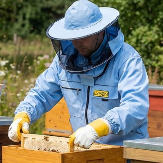 Včelárska bunda s klobúkom - modrá - Lysón, veľ.: S-XXL