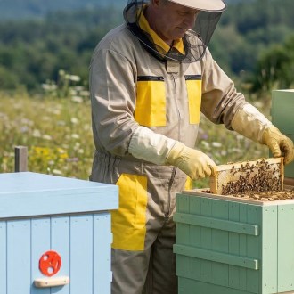 Kombinéza včelárska s klobúkom, béžová veľ,: S-XXXL - CZ