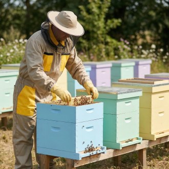 Kombinéza včelárska s klobúkom, béžová veľ,: S-XXXL - CZ
