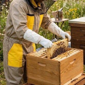 Kombinéza včelárska s klobúkom, béžová veľ,: S-XXXL - CZ