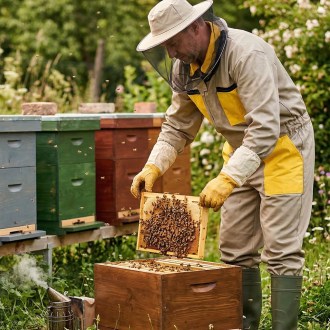 Kombinéza včelárska s klobúkom, béžová veľ,: S-XXXL - CZ
