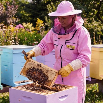 Včelárska kombinéza s klobúkom - fialová - Lysón, veľ.: S-XXXL