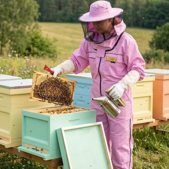 Včelárska kombinéza s klobúkom - fialová - Lysón, veľ.: S-XXXL