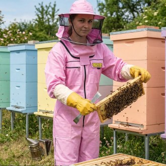 Včelárska kombinéza s klobúkom - fialová - Lysón, veľ.: S-XXXL