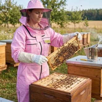 Včelárska kombinéza s klobúkom - fialová - Lysón, veľ.: S-XXXL