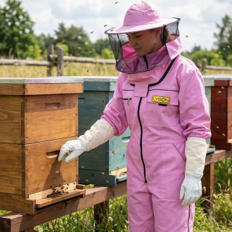 Včelárska kombinéza s klobúkom - fialová - Lysón, veľ.: S-XXXL