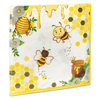Papierové obrúsky „Včela s medom a plástom“ - 20 ks