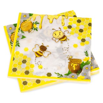 Papierové obrúsky „Včela s medom a plástom“ - 20 ks