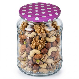 Viečko na pohár TO 82 - Bodky - purpurové