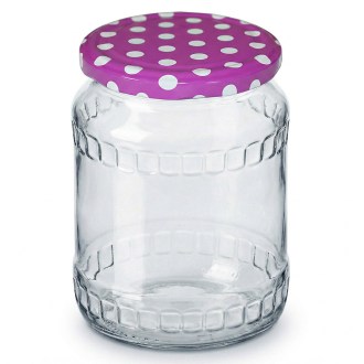 Viečko na pohár TO 82 - Bodky - purpurové