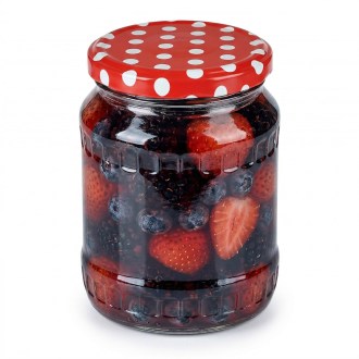 Viečko na pohár TO 82 - Bodky - červené