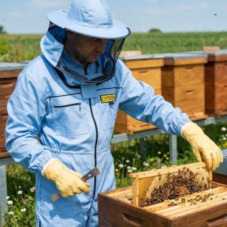Včelárska kombinéza s klobúkom - modrá - Lysón, veľ.: S-XXXL