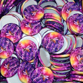 Viečko na pohár TO 82 - Včela a levanduľa 700 ks - celá krabica - HO17		